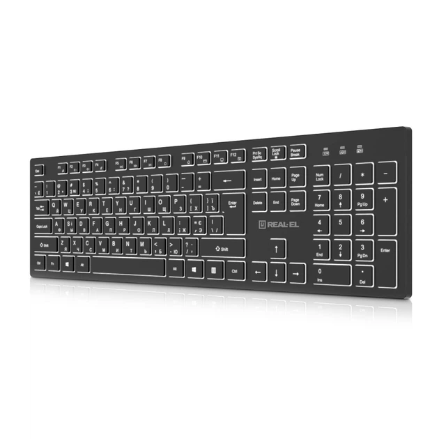 Клавиатура REAL-EL RK-725W Wireless/Bluetooth Black (EL123100061) - изображение 8
