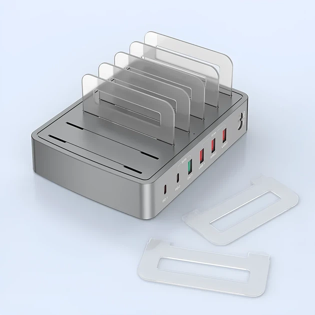 Мультизарядная док-станция Addap MCS-H881 72W на 6 USB портов серебристая - Фото 12 Мультизарядная док-станция Addap MCS-H881 72W на 6 USB портов серебристая - изображение 12