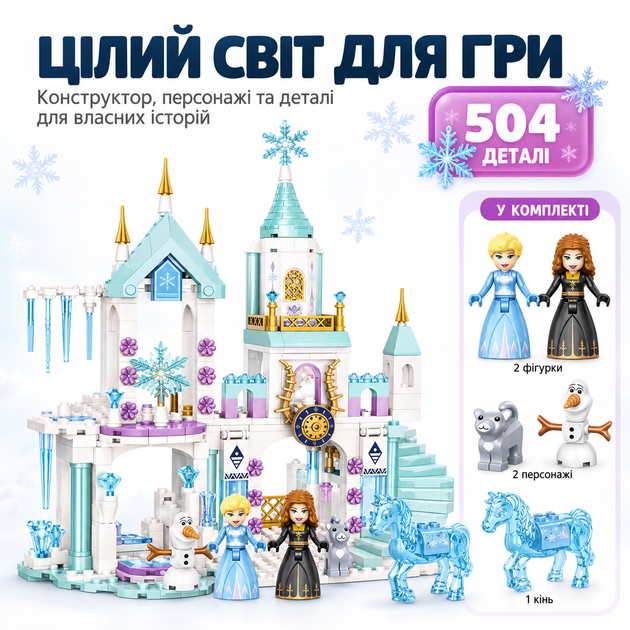 Конструктор Ледяной замок Эльзы Frozen 360 деталей с фигурками для детей от 8 лет - изображение 2