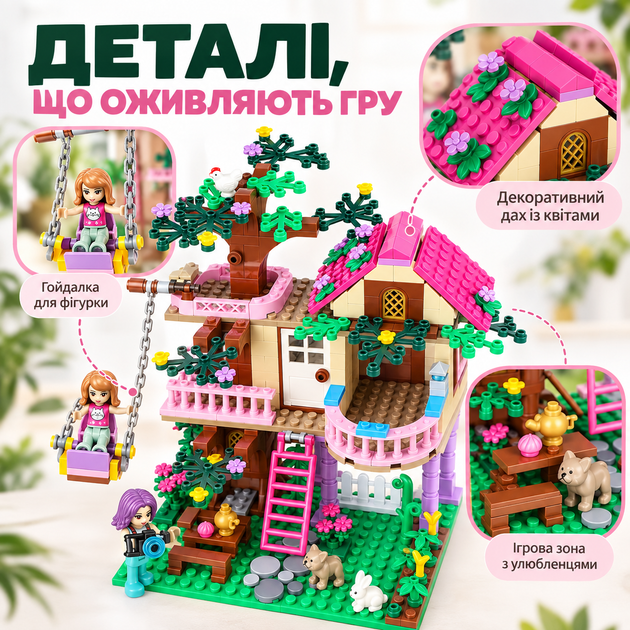 Конструктор Домик на дереве 504 детали Girls Friends для детей от 8 лет - изображение 4