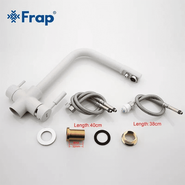 Смеситель для кухни на две воды Frap F4352-8, белый - зображення 5