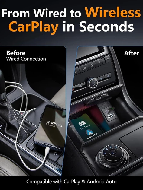 Адаптер CarPlay ZOUHOE CA7-D беспроводной 2-в-1 Apple CarPlay и Android Auto - изображение 3