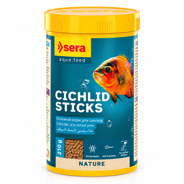 Корм для аквариумных рыб цихлид Sera Cichlids Sticks Nature (плавающие палочки) - 1 л - Фото 1 Корм для аквариумных рыб цихлид Sera Cichlids Sticks Nature (плавающие палочки) - 1 л - изображение 1