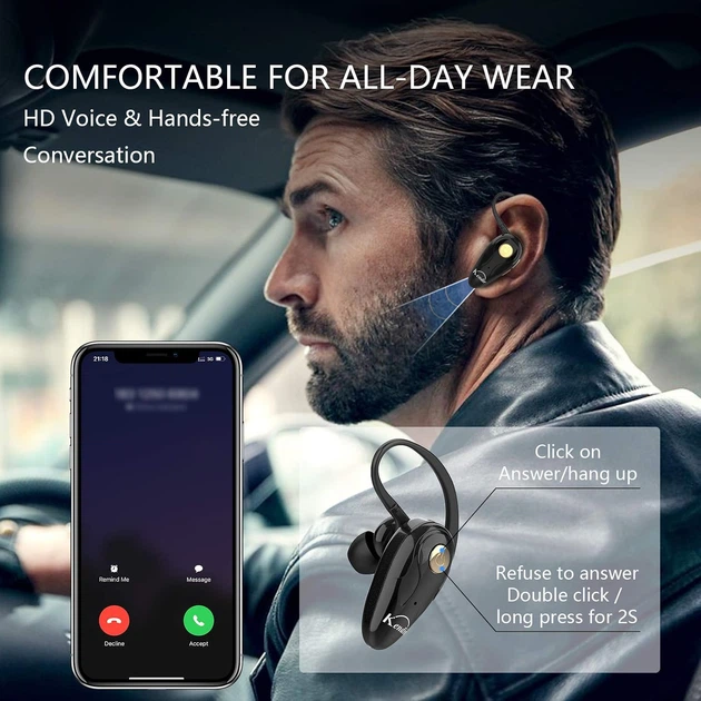 Беспроводная Bluetooth-гарнитура V5.0, Kendir для мобильного телефона Android/iPhone/смартфон/ноутбук - изображение 2