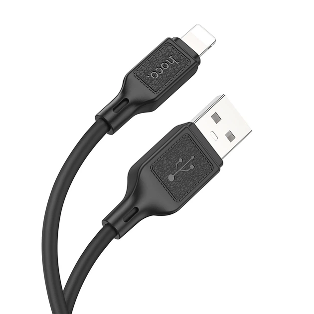 Кабель HOCO X90 Cool silicone charging data cable for Lightning/2,4A/1m. Black - Фото 1 Кабель HOCO X90 Cool silicone charging data cable for Lightning/2,4A/1m. Black - изображение 1