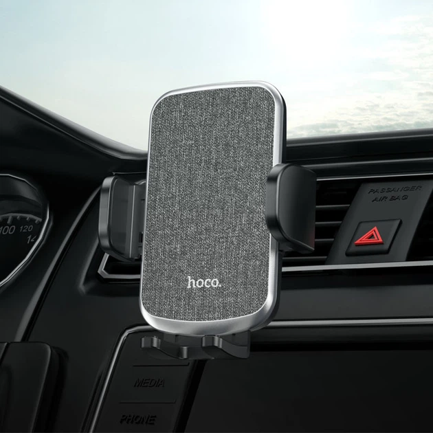 Автотримач Hoco CA94 Polaris push-type air outlet car holder Чорний - зображення 5