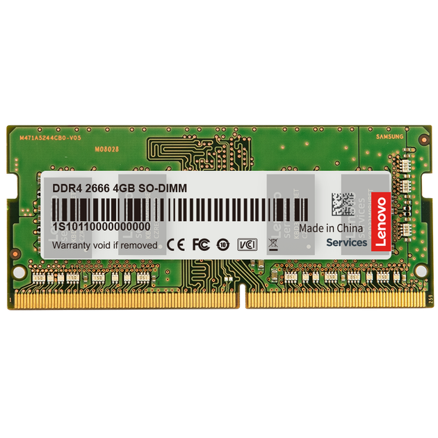 Оперативная память Lenovo SODIMM DDR4-2666 4096MB PC4-21300 - Фото 1 Оперативная память Lenovo SODIMM DDR4-2666 4096MB PC4-21300 - изображение 1