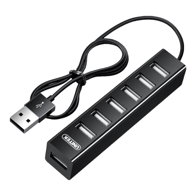 USB-концентратор UNITEK, высокоскоростной адаптер One-To, 7 портов 2.0, док-станция расширения, адаптер для ноутбука, удлинительный кабель, 0,8 метра, Y-2160BK - Фото 4 USB-концентратор UNITEK, высокоскоростной адаптер One-To, 7 портов 2.0, док-станция расширения, адаптер для ноутбука, удлинительный кабель, 0,8 метра, Y-2160BK - изображение 4