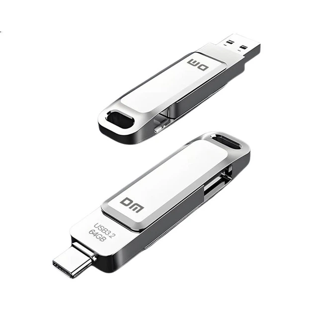 Флеш-накопичувач DM Daimai 64 ГБ типу C USB 3.2 для телефону Android, металевий PD168 з двома інтерфейсами, сумісний з телефоном та комп'ютером - зображення 2