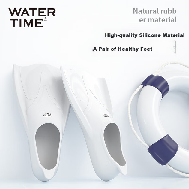 WATERTIME / Ласты для плавания Shuichuan для взрослых, тренировочная доска для плавания для детей, ласты для плавания брассом, силиконовые ласты для плавания вольным стилем XXXS - изображение 8