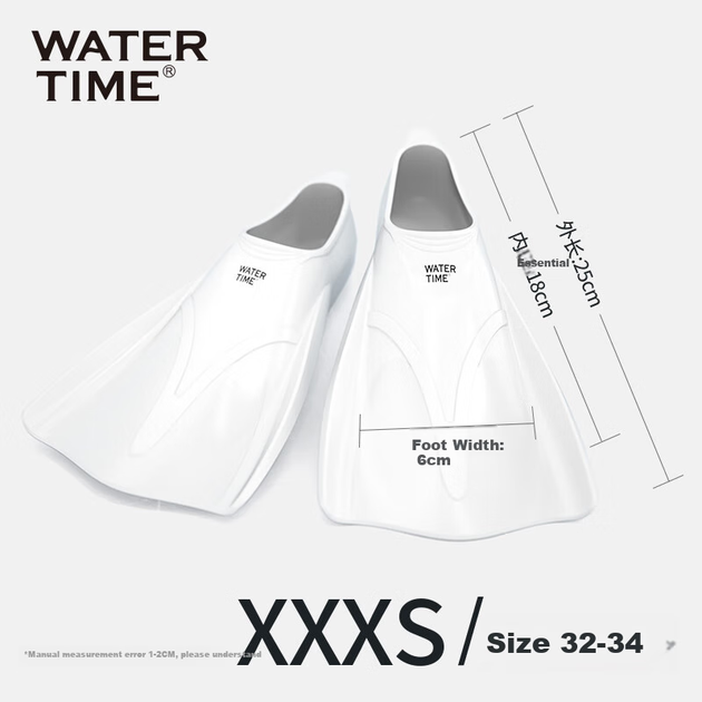 WATERTIME / Ласты для плавания Shuichuan для взрослых, тренировочная доска для плавания для детей, ласты для плавания брассом, силиконовые ласты для плавания вольным стилем XXXS - изображение 9