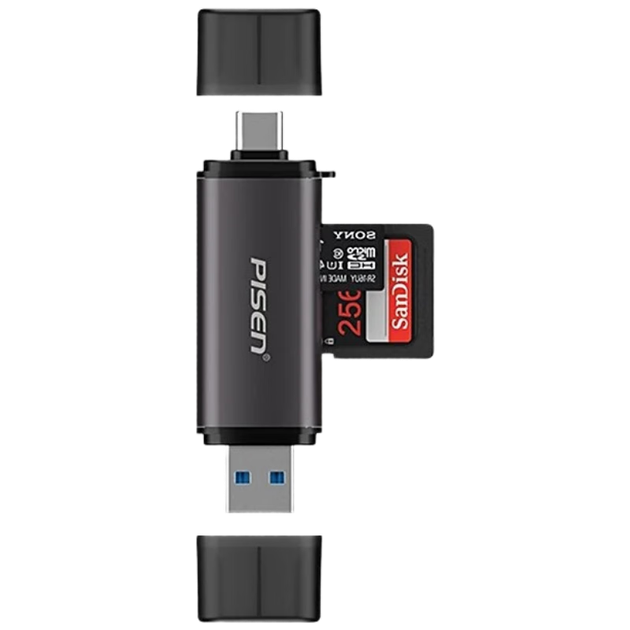 Багатофункціональний кард-рідер Pisen USB/Type-C 3.0, високошвидкісний SD/TF, сумісний з комп'ютерами/планшетами/смартфонами/спортивними камерами/дронами, картами пам'яті CCD для відеоспостереження - Фото 4 Багатофункціональний кард-рідер Pisen USB/Type-C 3.0, високошвидкісний SD/TF, сумісний з комп'ютерами/планшетами/смартфонами/спортивними камерами/дронами, картами пам'яті CCD для відеоспостереження - изображение 4