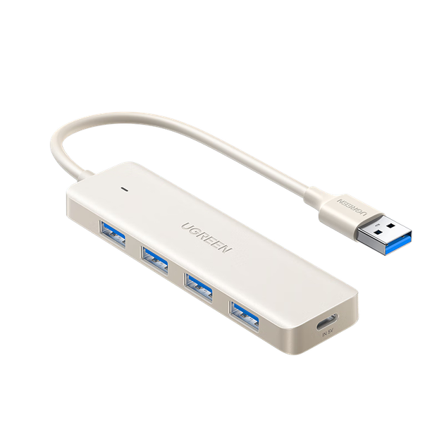 USB-концентратор UGREEN 3.0, высокоскоростной 4-портовый разветвитель, многофункциональная док-станция для расширения возможностей компьютеров, удлинительный кабель-адаптер, 0,15 метра, цвет «Молочный чай». - изображение 4