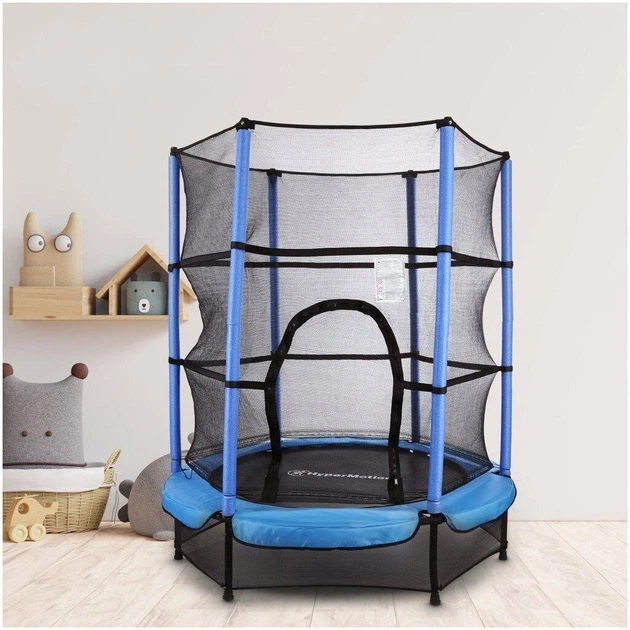 Батут дитячий TILLY BT-RJ-0072 із захисною сіткою 140 см до 100 кг синій - Фото 5 Батут дитячий TILLY BT-RJ-0072 із захисною сіткою 140 см до 100 кг синій - изображение 5