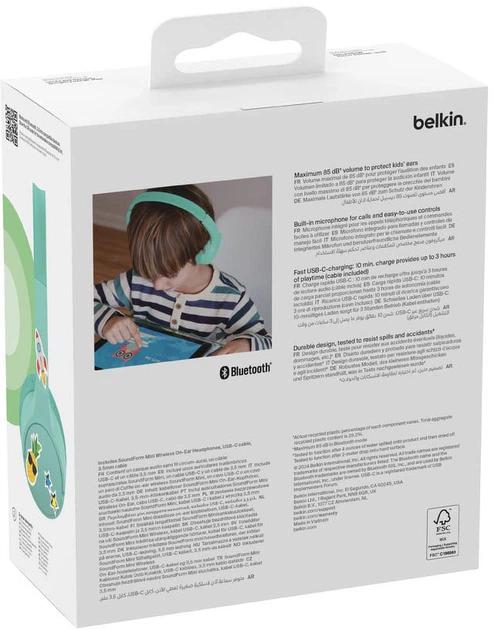 Наушники Belkin SoundForm Mini Kids Mint (AUD002HQMNV3) - изображение 4