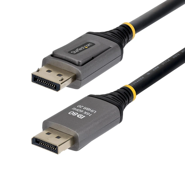 Кабель StarTech DisplayPort 2.1 1.5 м Black (DP21V-150C-DP80-CBL) - Фото 2 Кабель StarTech DisplayPort 2.1 1.5 м Black (DP21V-150C-DP80-CBL) - зображення 2