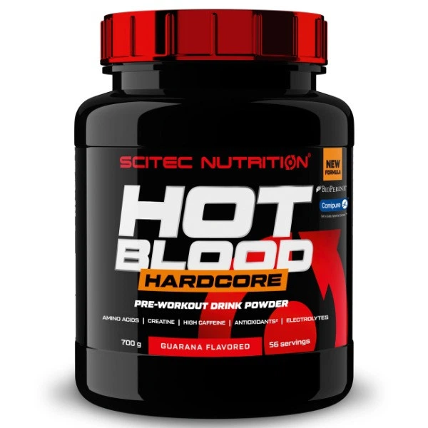 Предтренуючий комплекс Scitec Nutrition Hot Blood Hardcore 700 грамів Смак Гуарана - Фото 1 Предтренуючий комплекс Scitec Nutrition Hot Blood Hardcore 700 грамів Смак Гуарана - зображення 1
