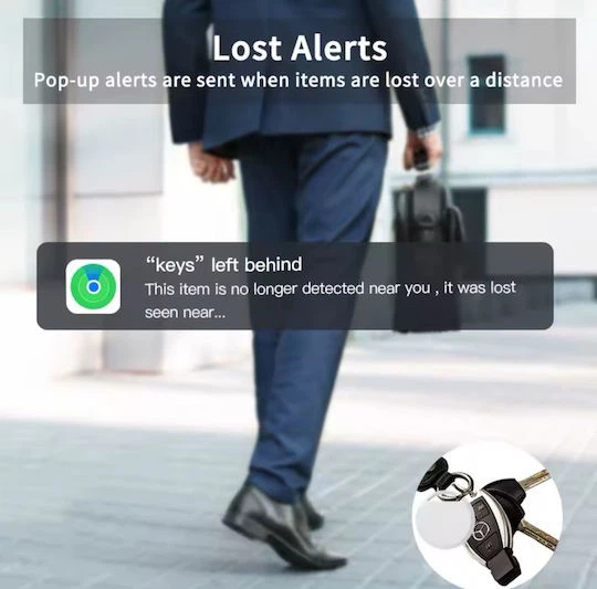 Смарт-трекер Linccras NLT-10A для Apple Find My, Bluetooth мітка з зумером, білий - зображення 4