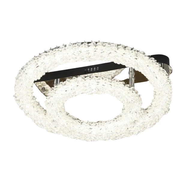 Стельова LED люстра 140W VALESO з двома кришталевими кільцями з пультом 3000–6500K хром 33047/300+500 - зображення 4