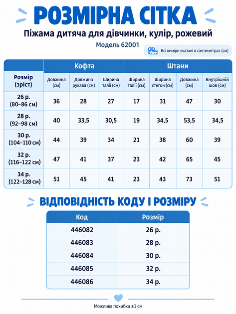 Дитяча піжама для дівчинки рожева з принтом, кофта та штани (62001) 116-122 см - Фото 4 Дитяча піжама для дівчинки рожева з принтом, кофта та штани (62001) 116-122 см - зображення 4
