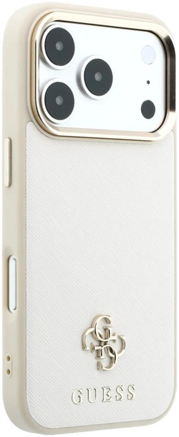 Панель Guess Saffiano Small 4G & Classic Logo MagSafe для Apple iPhone 18 Pro Max / Apple iPhone 17 Pro Max Beige (3666339652791) - зображення 4