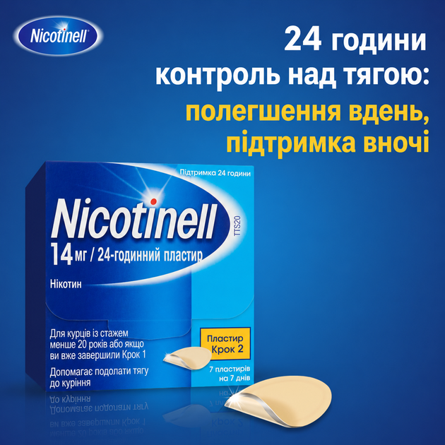 Никотиновый трансдермальный пластырь Nicotinell 14 мг Уровень 2 (курс на 7 дней 7 шт) - изображение 2