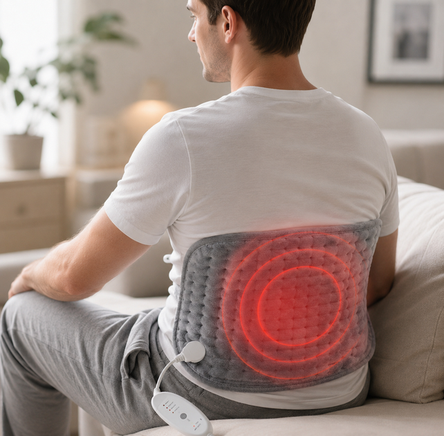 Масажна електрична грілка-накидка Massaging Weighted Heating Pad сірий 59×31 см, 3 рівні нагрівання, 3 режими вібрації - Фото 4 Масажна електрична грілка-накидка Massaging Weighted Heating Pad сірий 59×31 см, 3 рівні нагрівання, 3 режими вібрації - изображение 4