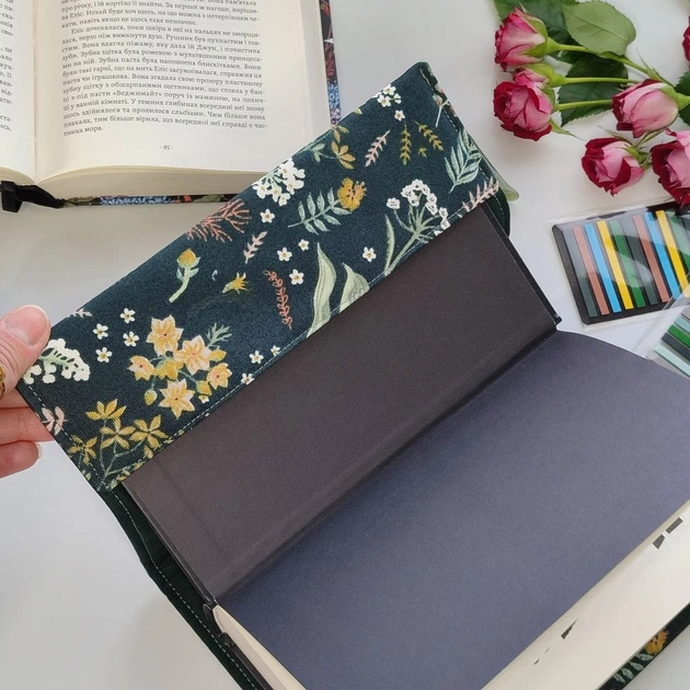 Обкладинка для книги, розмір Л, для книг висотою до 24 см, з водонепроникної тканини, обкладинка для паперової книги - зображення 2