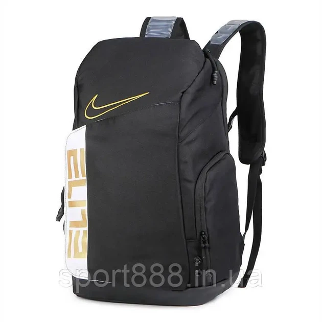 Рюкзак Nike Elite PRO баскетбольний водонепроникний спортивний Чорно-біло-золотий / Black-white-gold - изображение 5