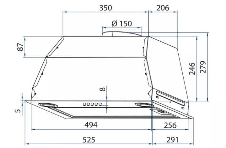 Витяжка Minola HBI 5222 BL 700 LED (повновбудована) - зображення 5