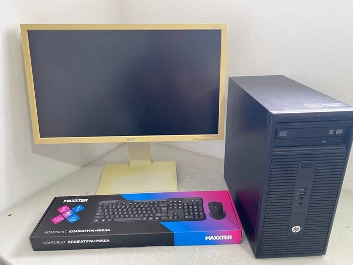Комплект ПК: компьютер HP 280 G1 Tower / Intel Core i5-4570 (4 ядра по 3.2 - 3.6 GHz) / 8 GB DDR3 / 240 GB SSD / Intel HD Graphics 4600 / DVD-ROM + Монитор Б-класс Acer B243HL / 24" (1920x1080) TN / VGA, DVI б/у + Подарок Клавиатура, мышка, кабели - изображение 2