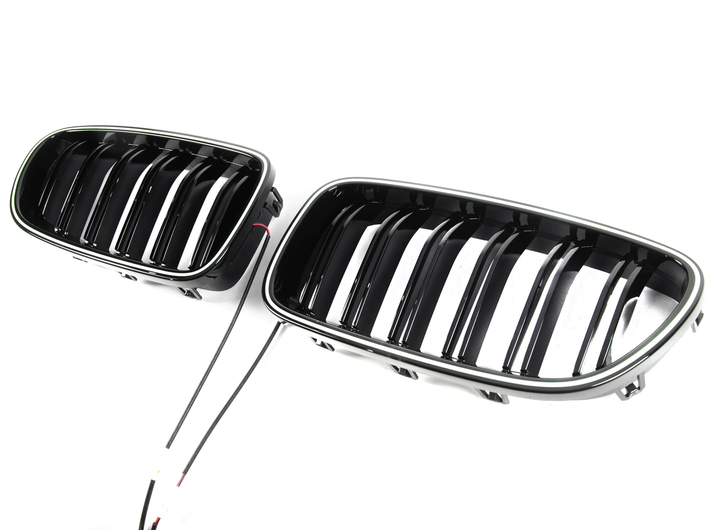 Ноздри решетка радиатора M-Look LED (чёрный глянец) для BMW 5 серия F10/F11 2010–2016 гг - Фото 5 Ноздри решетка радиатора M-Look LED (чёрный глянец) для BMW 5 серия F10/F11 2010–2016 гг - изображение 5