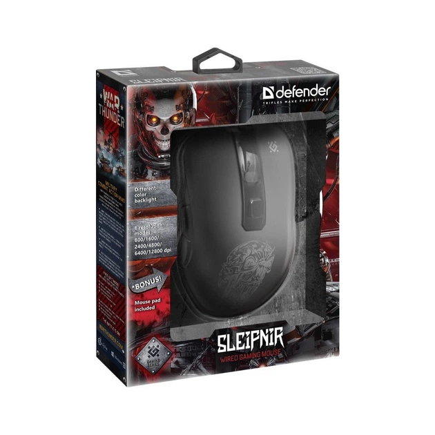 Мышка Defender Sleipnir GM-927 USB Black+ Килимок (52927) - Фото 6 Мышка Defender Sleipnir GM-927 USB Black+ Килимок (52927) - изображение 6
