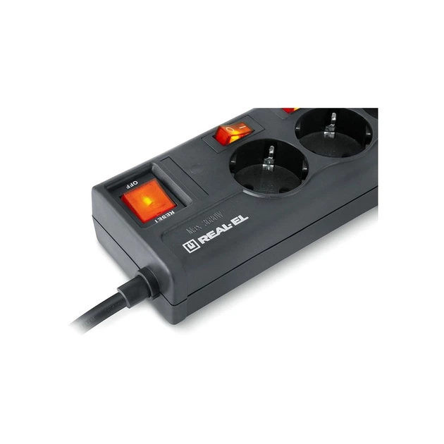 Сетевой фильтр питания REAL-EL RS-6 EXTRA 1.8m, black (EL122300001) - Фото 4 Сетевой фильтр питания REAL-EL RS-6 EXTRA 1.8m, black (EL122300001) - изображение 4