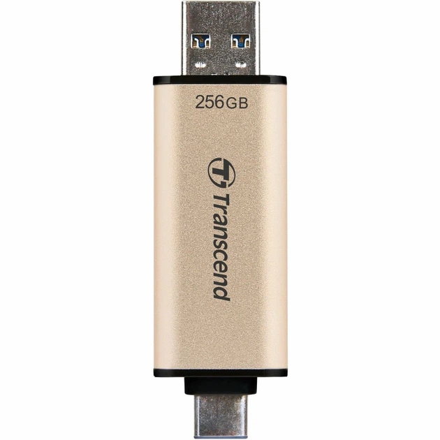 USB флеш накопичувач Transcend 256GB JetFlash 930 Gold-Black USB 3.2/Type-C (TS256GJF930C) - зображення 5