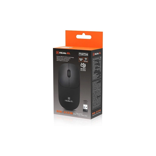 Мышка REAL-EL RM-313W Wireless Black (EL123200042) - изображение 9