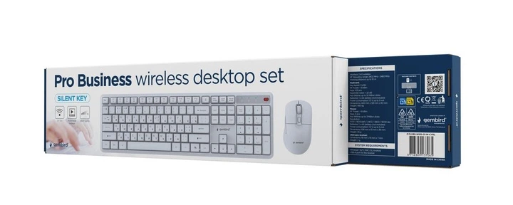 Комплект (клавиатура, мышь) беспроводной Gembird White (KBS-WMS-01-W-CYRL) - изображение 3
