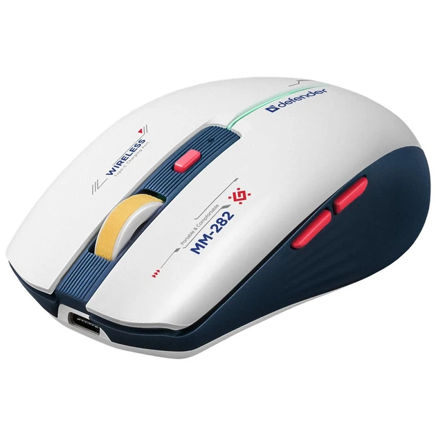 Мишка Defender Dila MM-282 Wireless White/Blue (52282) - Фото 4 Мишка Defender Dila MM-282 Wireless White/Blue (52282) - зображення 4