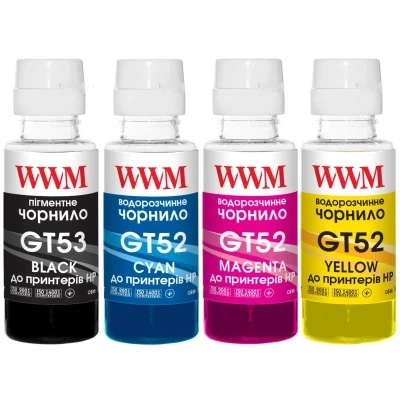 Чернила WWM HP GT52/53, 4х100г (B/C/M/Y) для Ink Tank 115/315/319 (GT53SET) - Фото 1 Чернила WWM HP GT52/53, 4х100г (B/C/M/Y) для Ink Tank 115/315/319 (GT53SET) - изображение 1