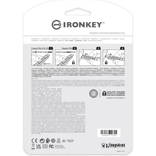 USB флеш накопитель Kingston 16GB IronKey Keypad 200 Blue USB 3.2 (IKKP200/16GB) - Фото 7 USB флеш накопитель Kingston 16GB IronKey Keypad 200 Blue USB 3.2 (IKKP200/16GB) - изображение 7