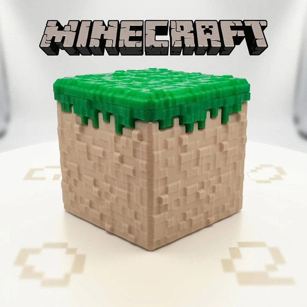 Органайзер короб с необычной крышкой майнкрафт | minecraft box в виде строительного блока - Фото 1 Органайзер короб с необычной крышкой майнкрафт | minecraft box в виде строительного блока - изображение 1
