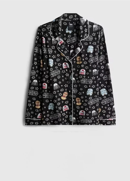 Пижамная рубашка Primark boyfriend pyjamas long sleeve S для дома и сна Черный (10333) - изображение 7