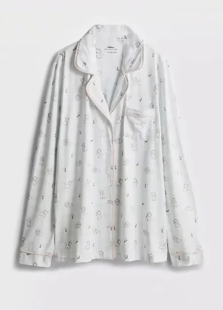 Пижамная рубашка Primark boyfriend pyjamas long sleeve S для дома и сна Молочный (10325) - изображение 6