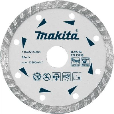 Круг отрезной Makita алмазный по бетону и мрамору турбо 115x22.23 мм (D-52794) - Фото 1 Круг отрезной Makita алмазный по бетону и мрамору турбо 115x22.23 мм (D-52794) - изображение 1