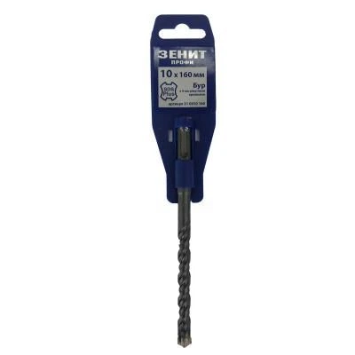 Бур Зеніт SDS-Plus 10х160мм с 4-мя режущими кромками (210010160) - Фото 1 Бур Зеніт SDS-Plus 10х160мм с 4-мя режущими кромками (210010160) - изображение 1