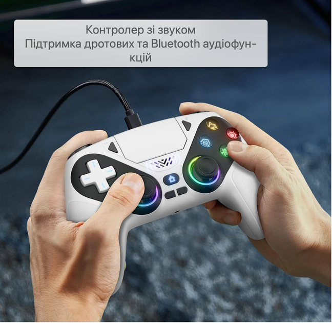 Геймпад беспроводной Gamrombo для PS5, PS5 Pro, PS5 Slim и ПК, контроллер с двойной вибрацией, Turbo/Macro, 6-осевым гироскопом, - изображение 4
