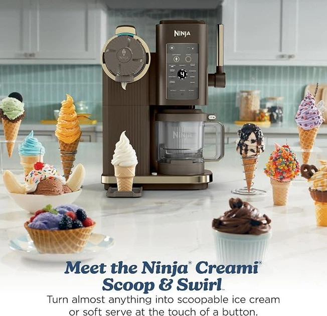 Машина для м'якого морозива Ninja CREAMi Scoop & Swirl 13-в-1, NC701EUBR - изображение 3