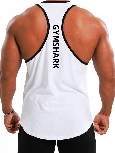 Майка чоловіча спортивна "Gymshark" для тренувань біла XL - изображение 2