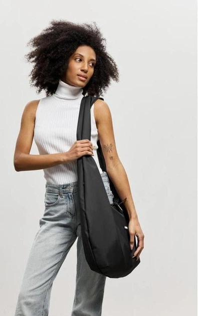 Женская сумка Sambag HOBO WEAVE черная вместительная городская для ноутбука водоотталкивающая 62280 - изображение 2