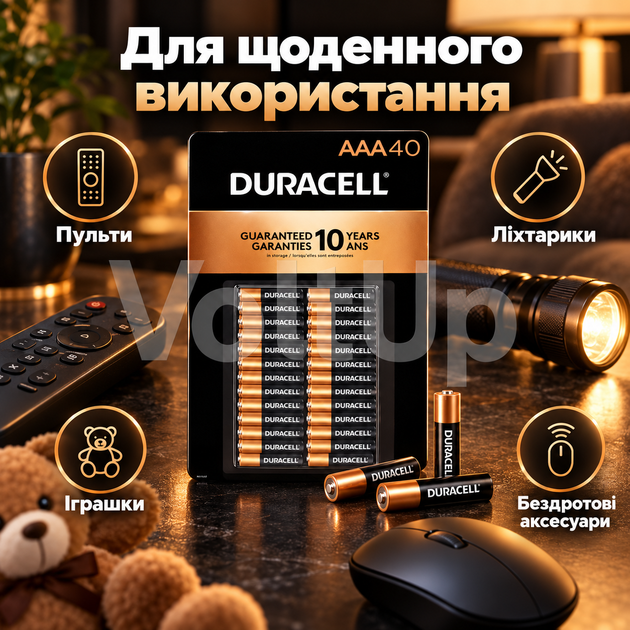 Щелочные батарейки Duracell AAA LR03 MN2400 1.5 В набор 40 шт для пультов и бытовой электроники - изображение 3